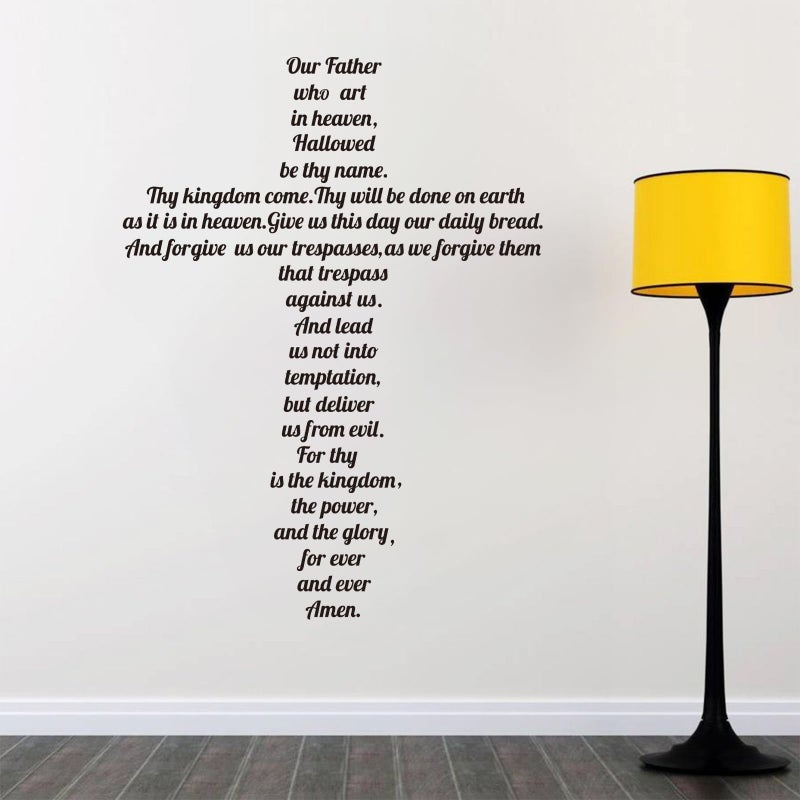 decalmile The Lordâ€™s Prayer Wall Decals Quotes Our Father who Art in Heaven Inspirational Christian Bible Sayings Wall Stickers Living Room Bedroom Church Home Decor(Finished Size: 26 Inch x 34 Inch) - Image 1